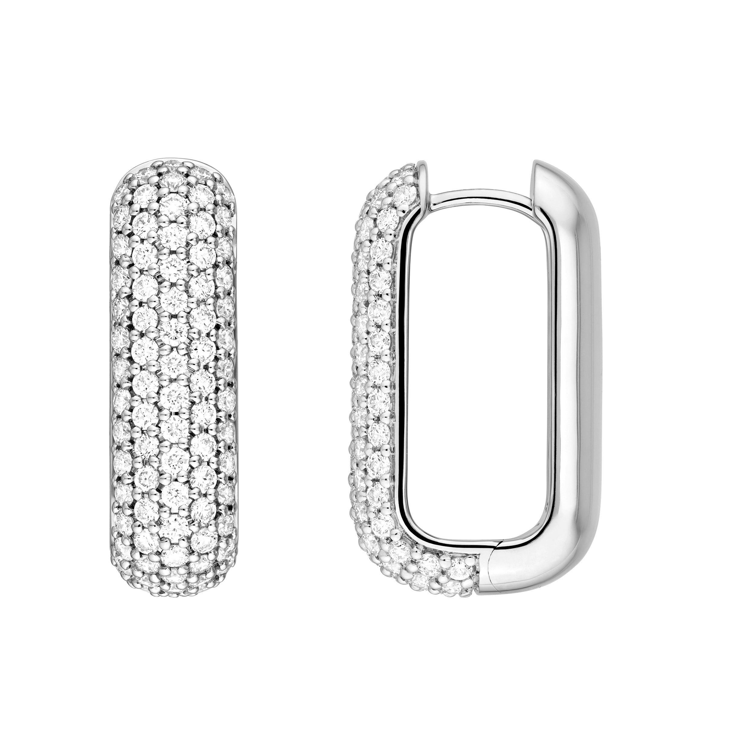 5 Row Pavé Diamond Paper Clip Earrings (1-1/2tcw)