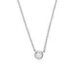 Bezel Set Round Diamond Necklace (1/10tcw)