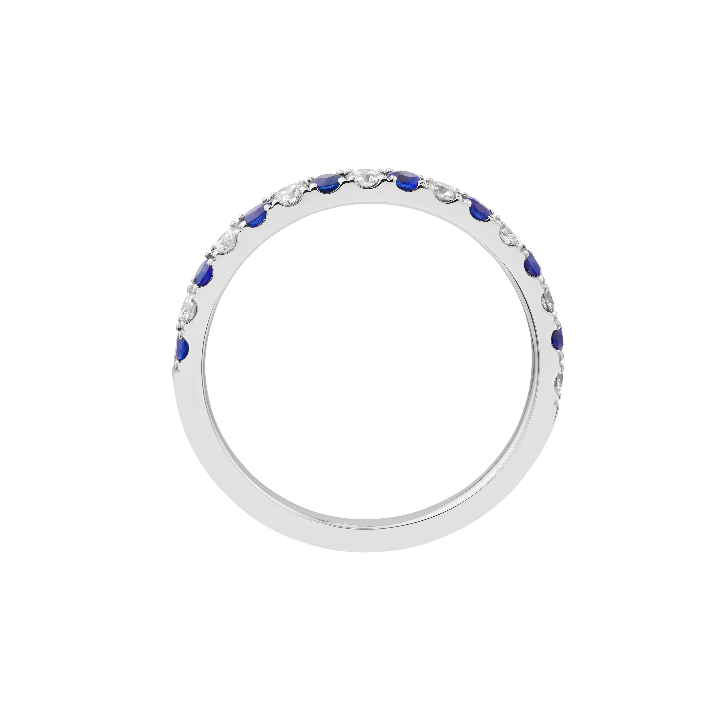 Sapphire & Diamond Stackable Band