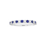 Sapphire & Diamond Stackable Band