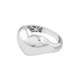 Sterling Silver Heart Dome Ring