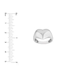 Sterling Silver Heart Dome Ring