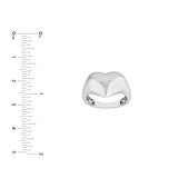 Sterling Silver Heart Dome Ring