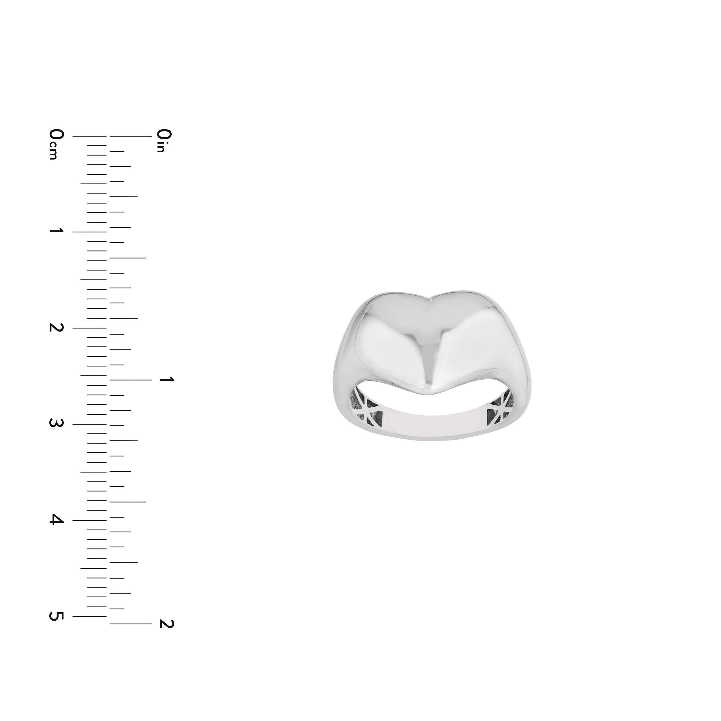 Sterling Silver Heart Dome Ring