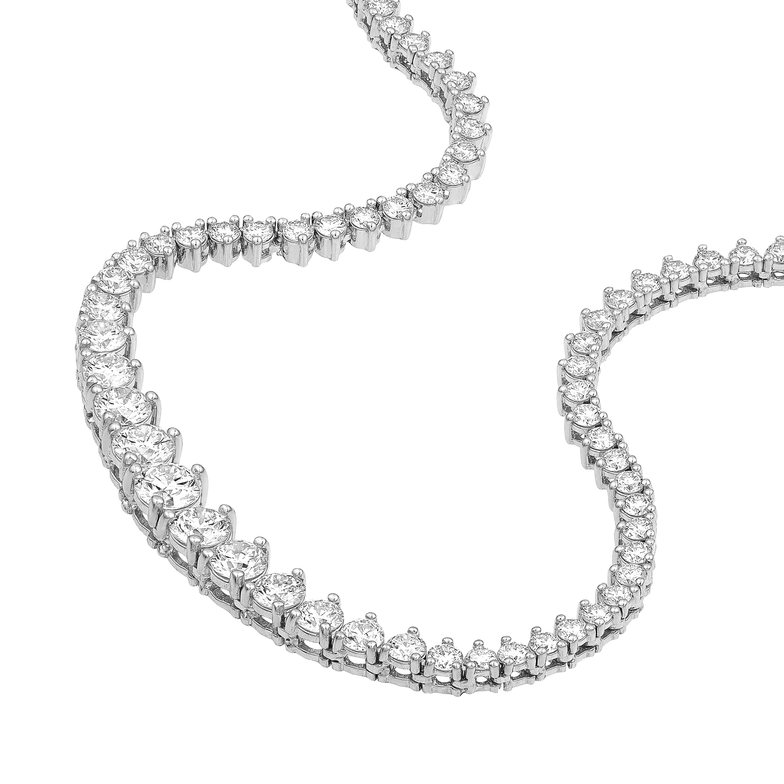 Diamond Graduated Half Tennis Necklace (3-1/3tcw)
