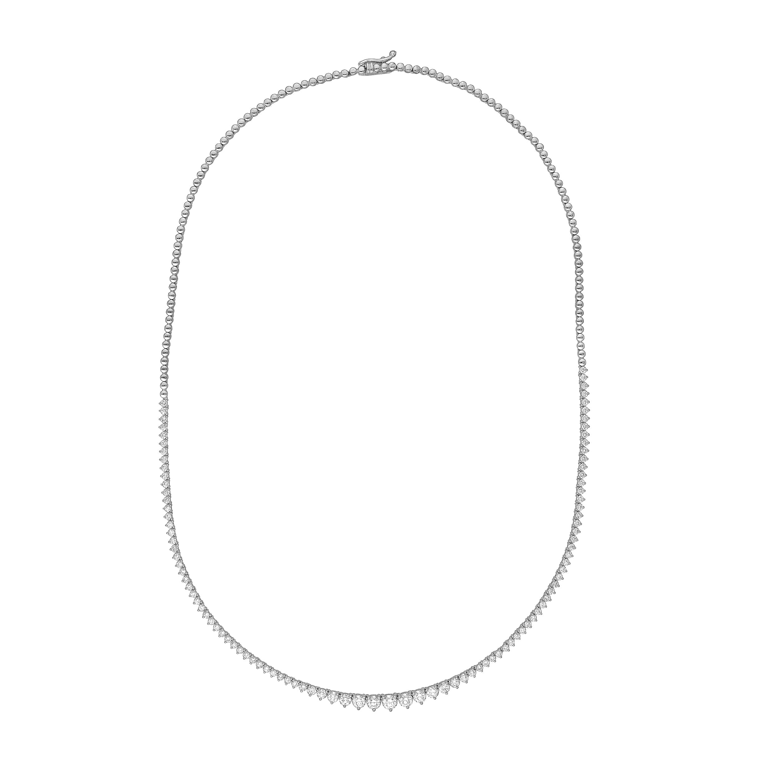 Diamond Graduated Half Tennis Necklace (3-1/3tcw)
