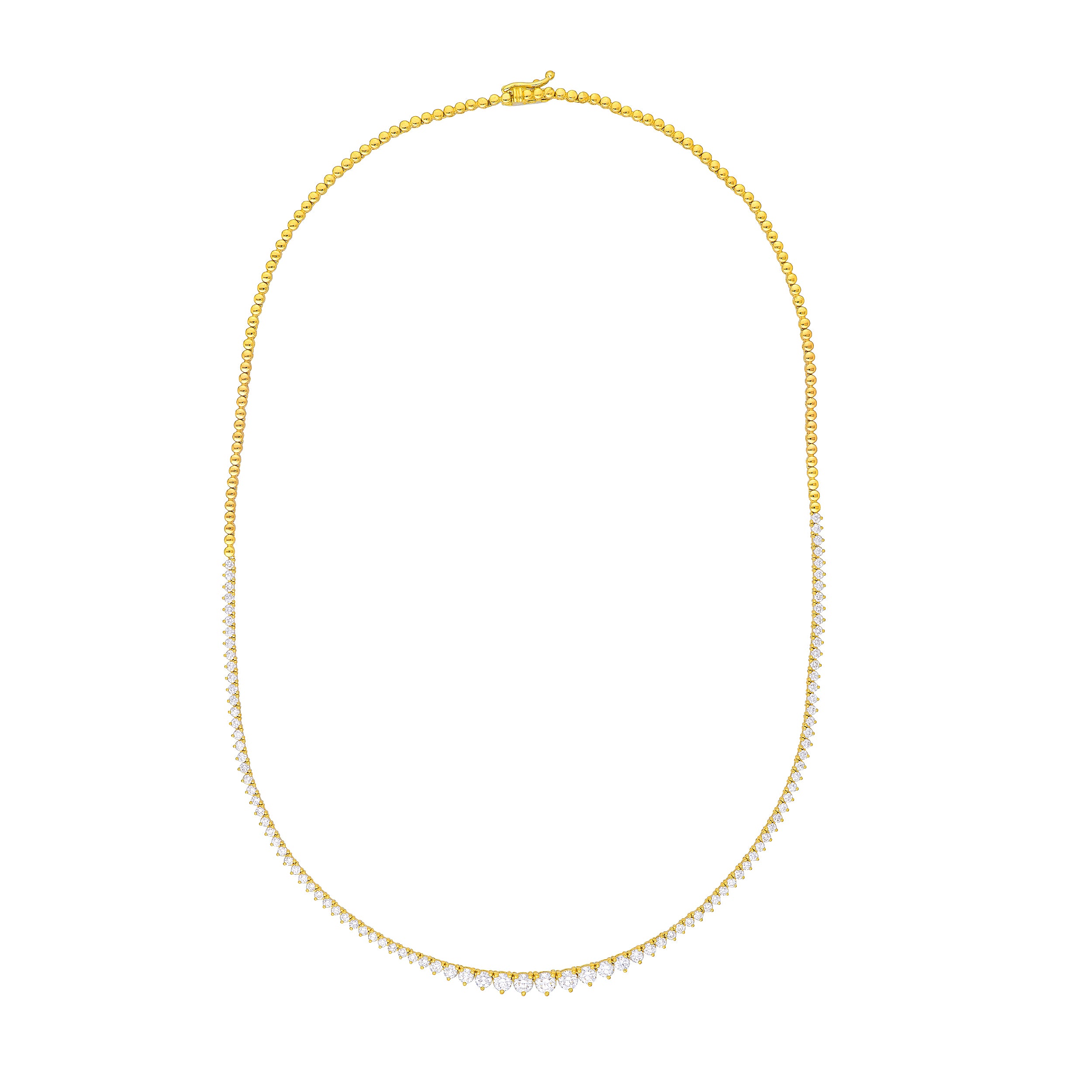 Diamond Graduated Half Tennis Necklace (3-1/3tcw)