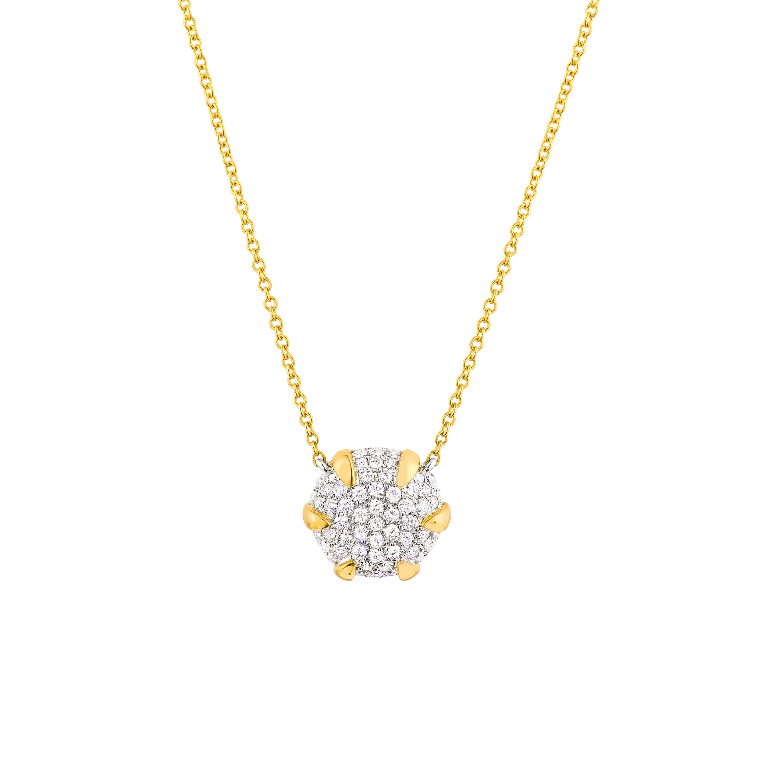 Diamond Pavé Round Pendant Necklace