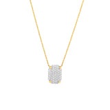 Diamond Pavé Rectangle Pendant Necklace