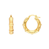 Smooth Bamboo Round Hoop Earrings
