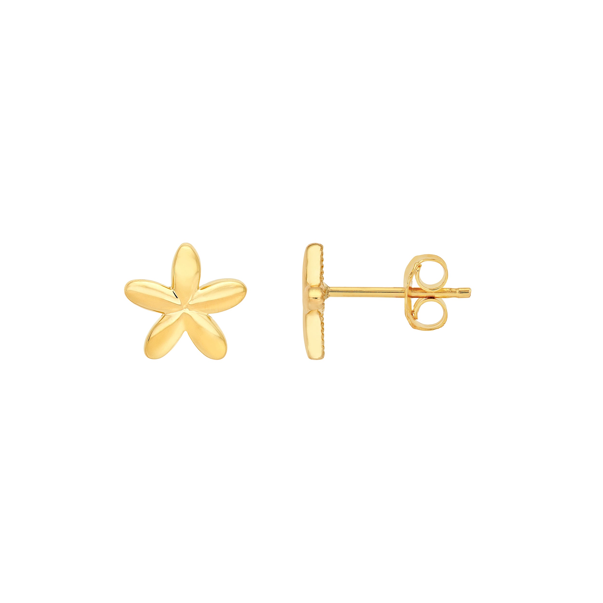 Polished Flower Stud Earrings