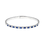 Blue Sapphire & Diamond Flex Tennis Bracelet