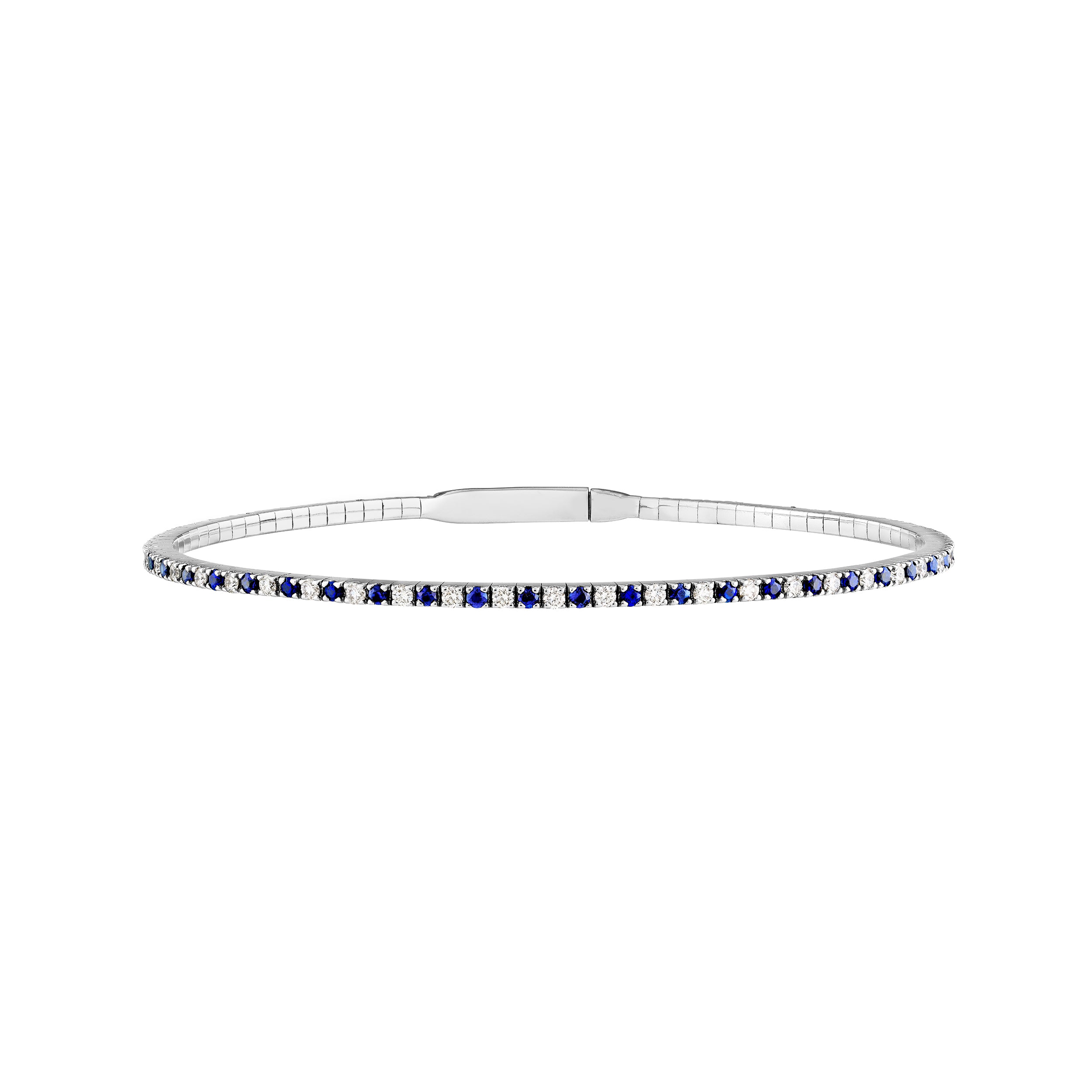 Sapphire & Diamond Eternity Flex Tennis Bracelet (3/8tcw)