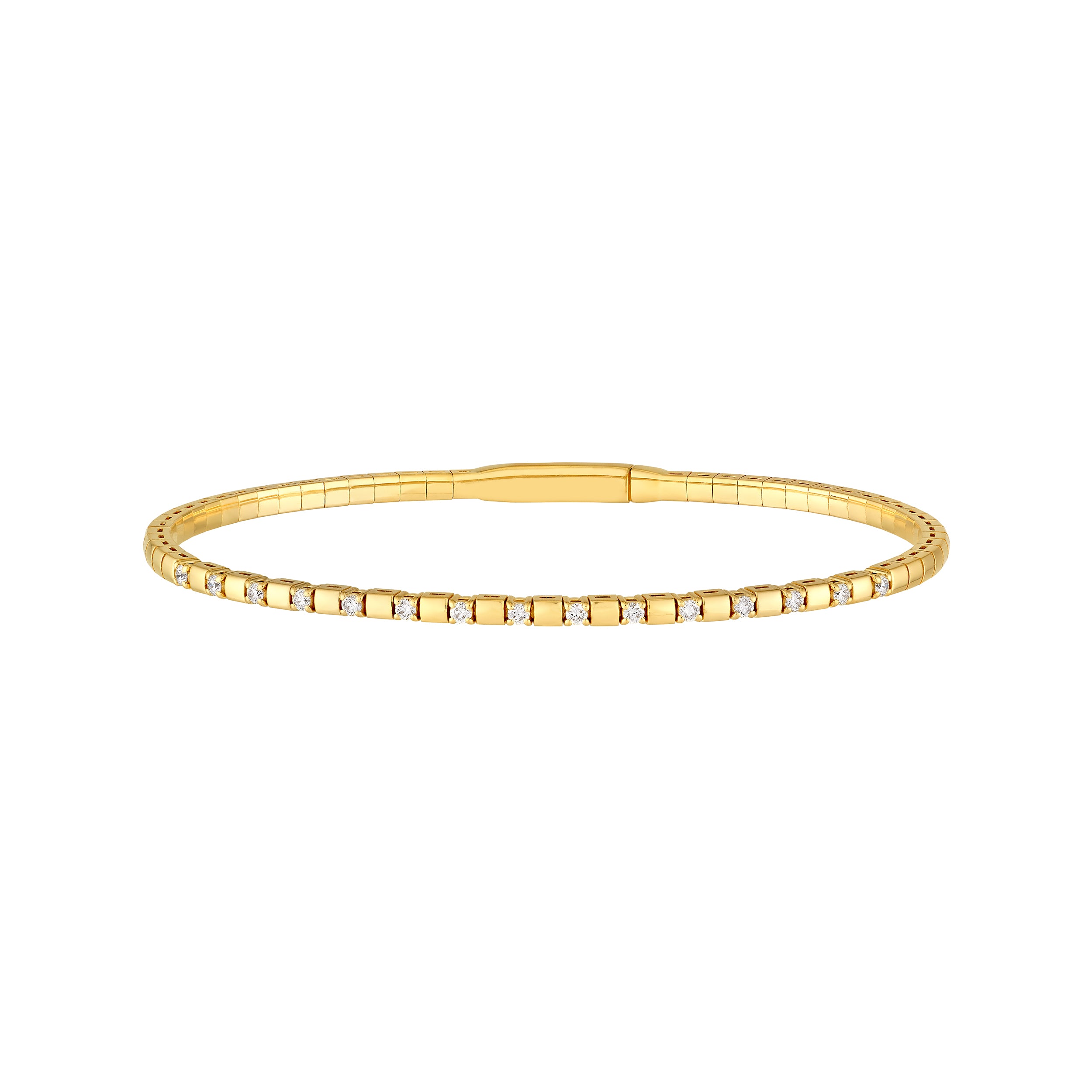 1/3tcw Alternating Diamond and Square Link Flex Bracelet