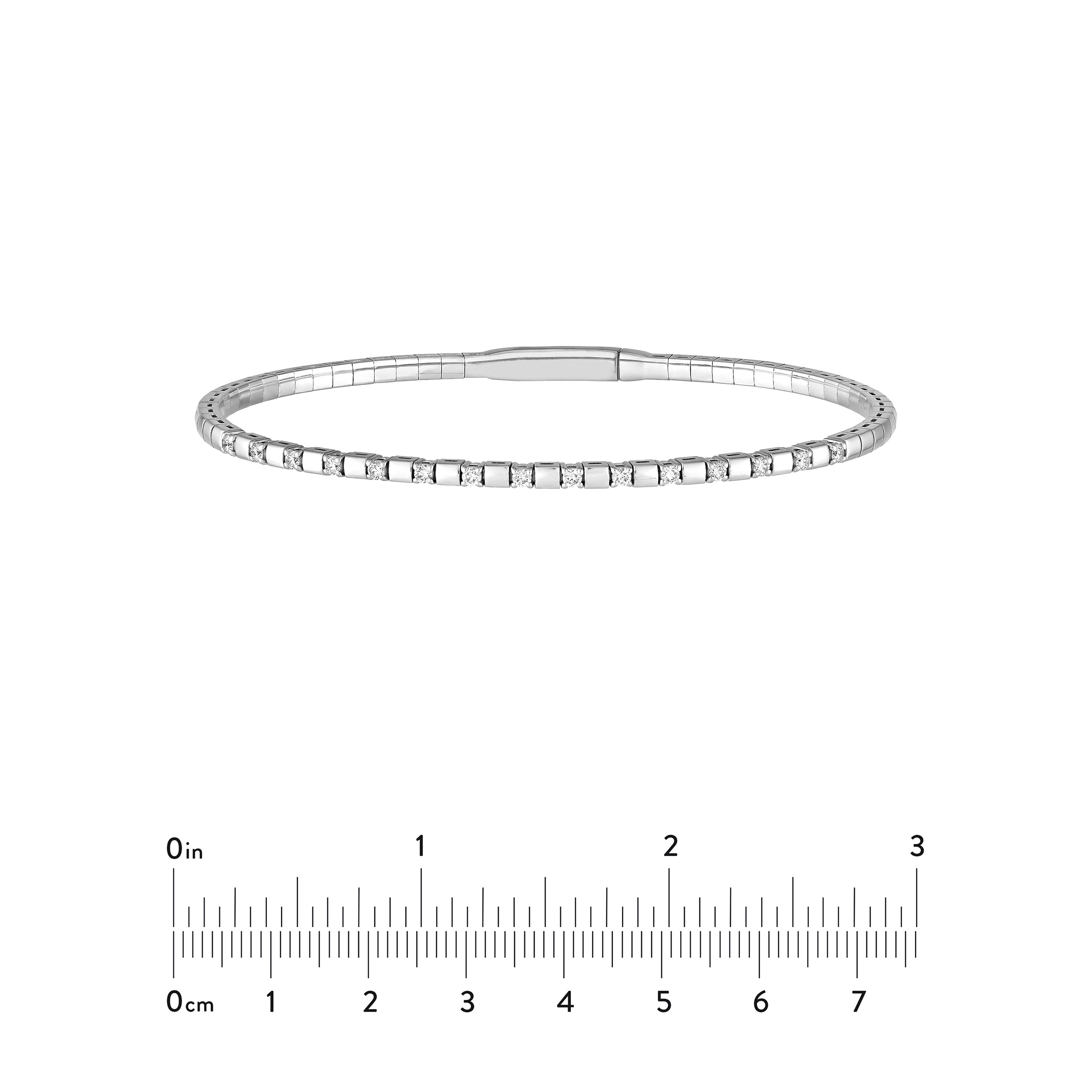 1/3tcw Alternating Diamond and Square Link Flex Bracelet