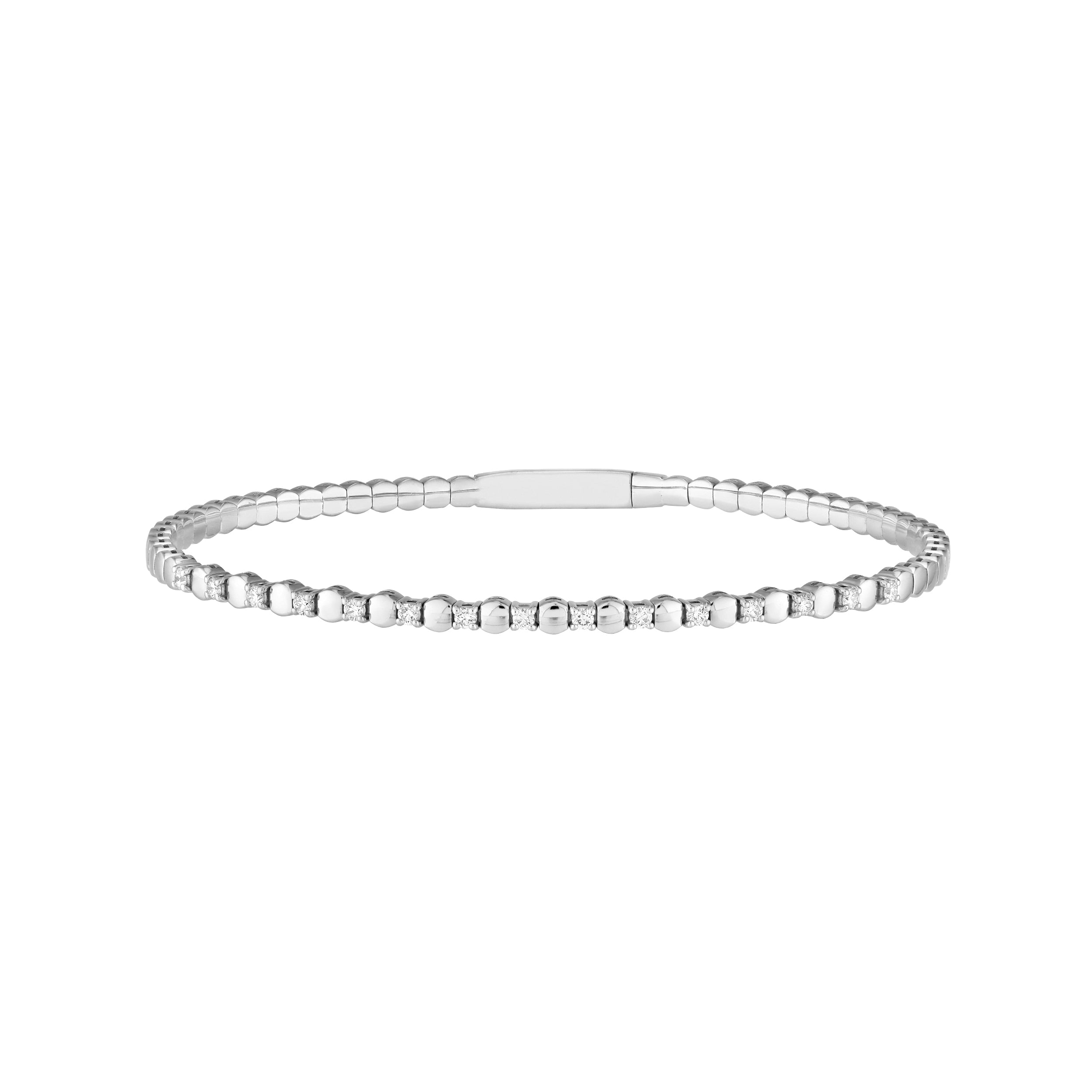 1/3tcw Alternating Diamond and Round Link Flex Bracelet