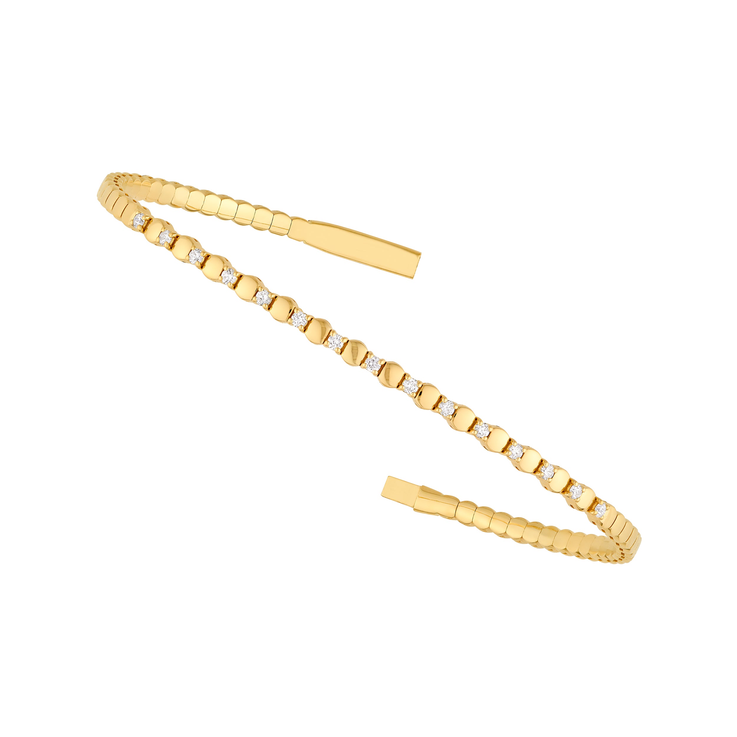 1/3tcw Alternating Diamond and Round Link Flex Bracelet