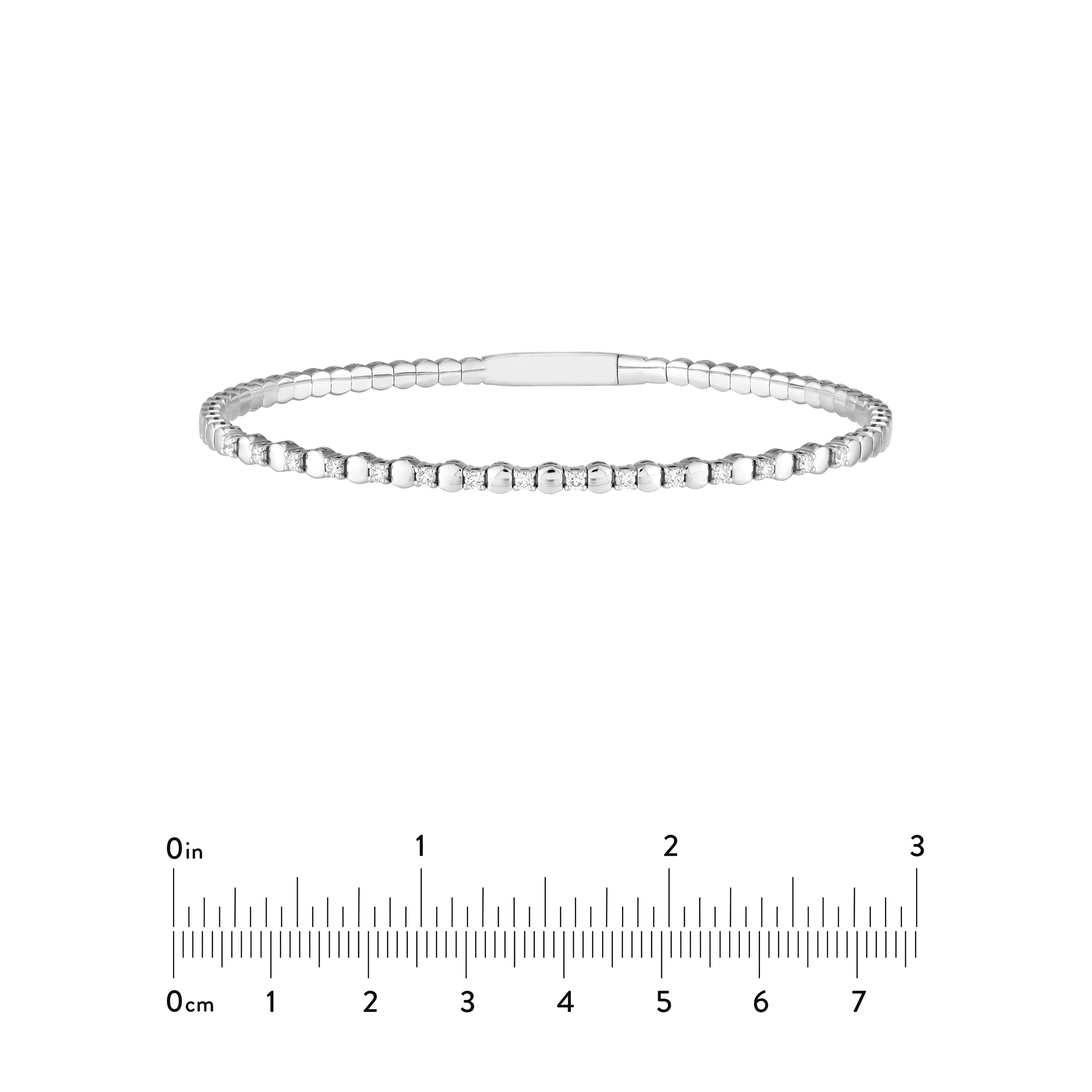 1/3tcw Alternating Diamond and Round Link Flex Bracelet