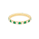 1/2tcw Diamond & 1/2tcw Emerald Eternity Band