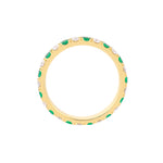 1/2tcw Diamond & 1/2tcw Emerald Eternity Band