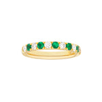 Emerald & Diamond Half Eternity Band (3/8tcw)