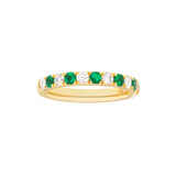 Emerald & Diamond Half Eternity Band (3/8tcw)
