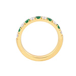 Emerald & Diamond Half Eternity Band (3/8tcw)
