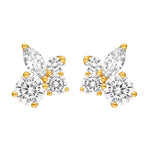 Diamond Blossom Cluster Stud Earrings
