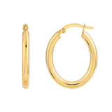 Oval 20x15mm Tube Hoop Earrings