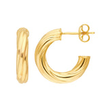 Twisted Open Hoop Earrings [18mm]