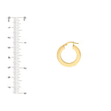 Triangular Tube Round Hoop Earrings