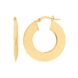 Wide Triangular Tube Round Hoop Earrings