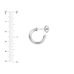 15mm D-Tube Round Hoop Earrings