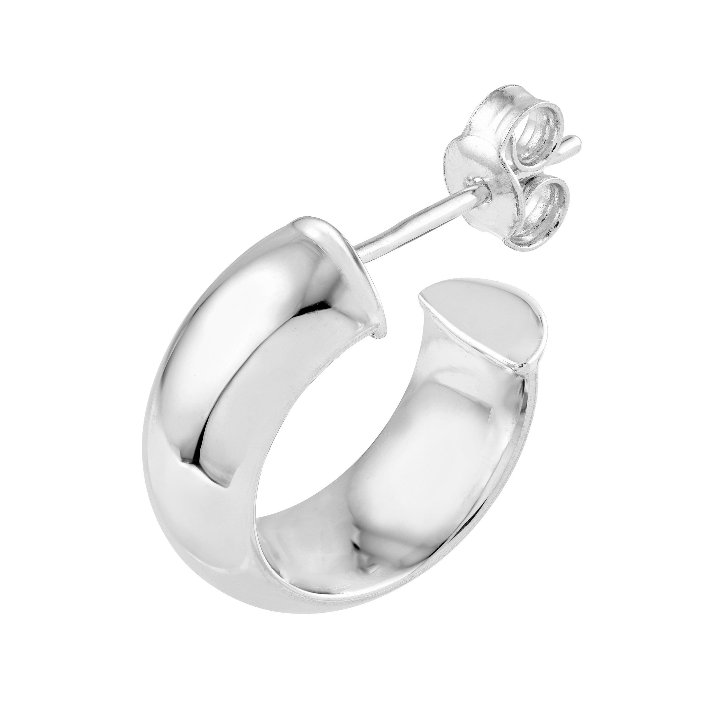 15mm D-Tube Round Hoop Earrings