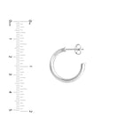 20mm D-Tube Round Hoop Earrings