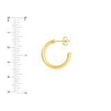 20mm D-Tube Round Hoop Earrings