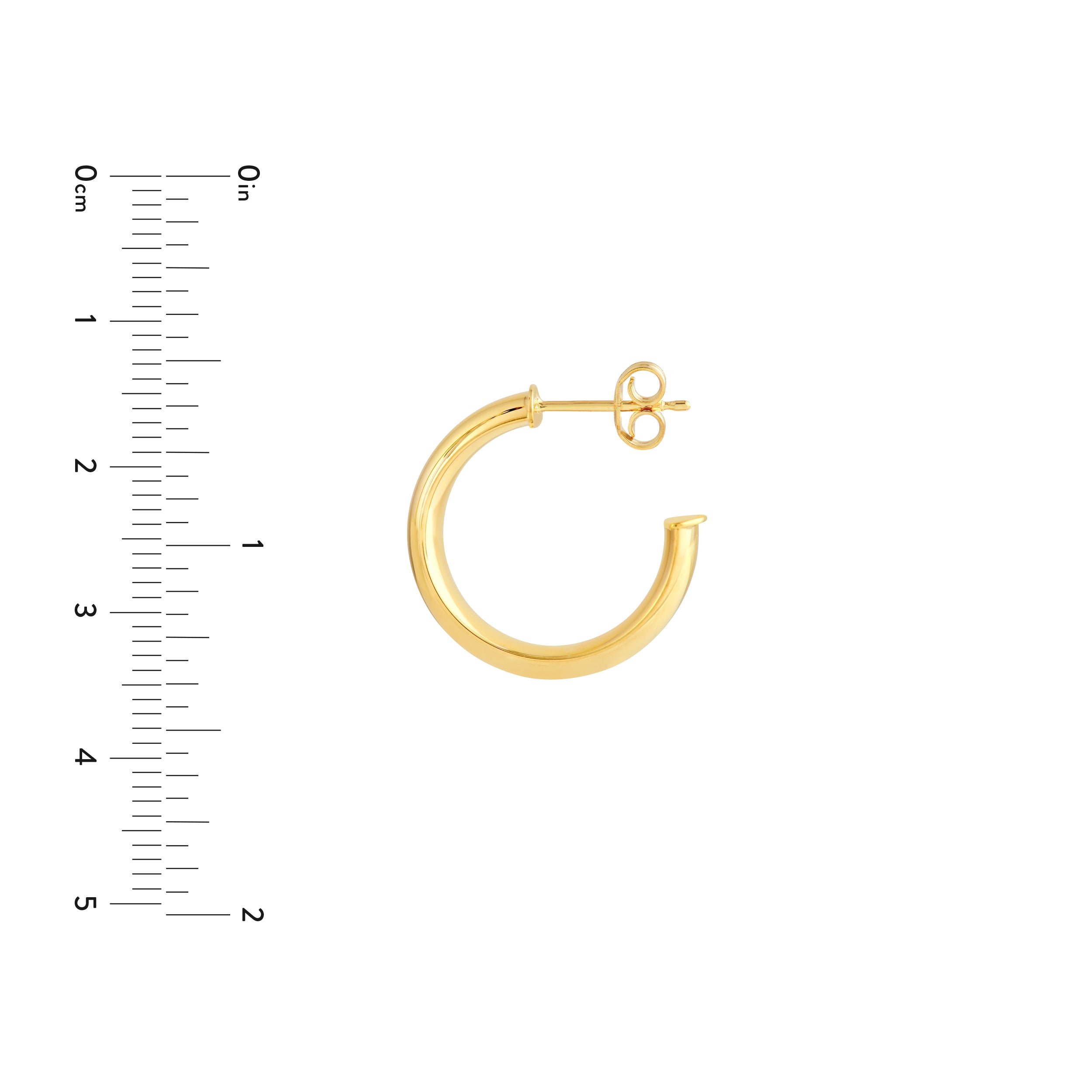 20mm D-Tube Round Hoop Earrings