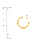 15mm D-Tube Round Hoop Earrings
