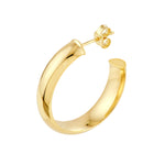 26mm D-Tube Round Hoop Earrings