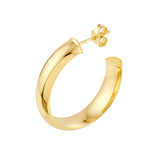 26mm D-Tube Round Hoop Earrings