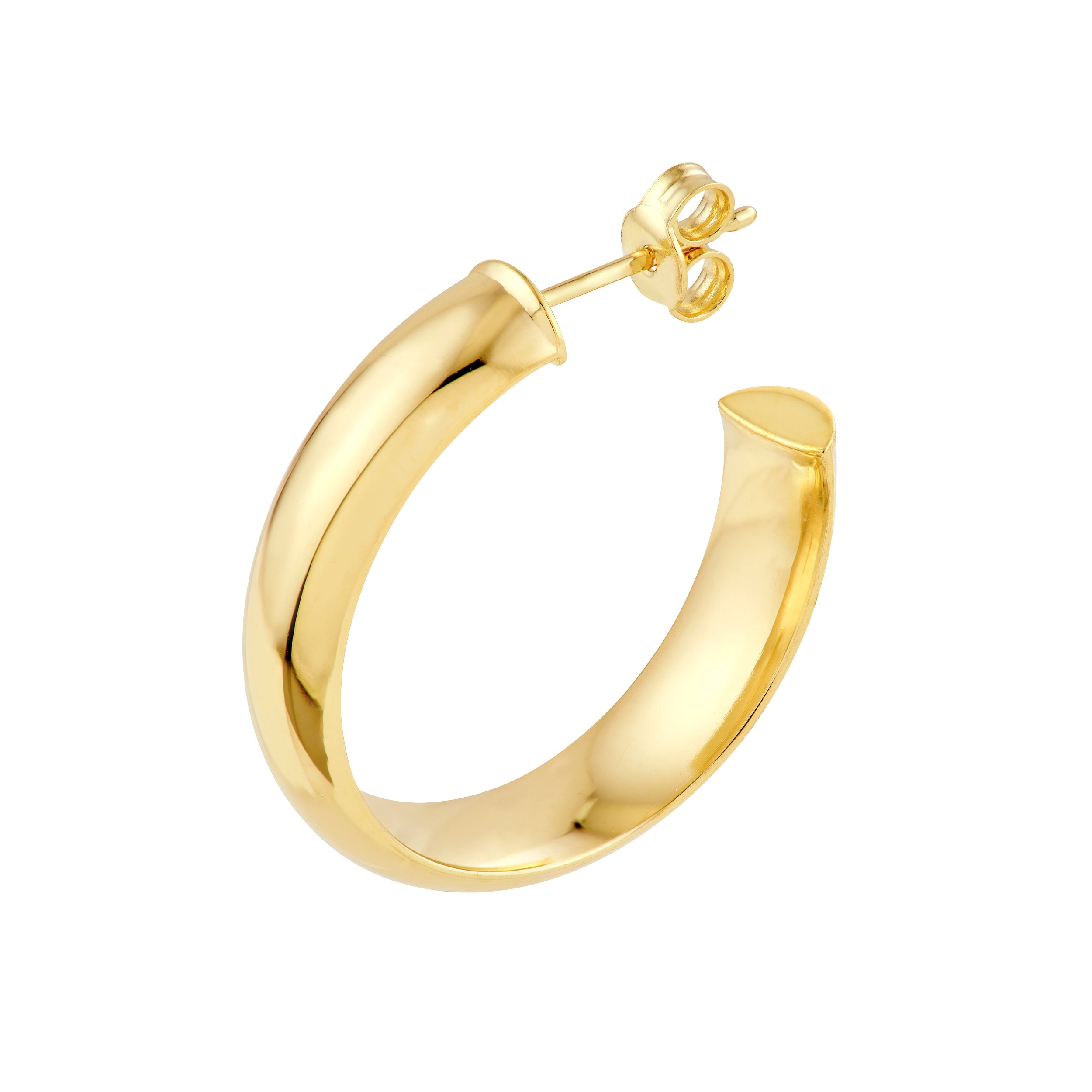 26mm D-Tube Round Hoop Earrings