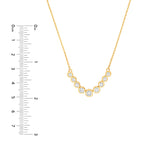 Bezel Set 9 Stone Graduated Diamond Neckace
