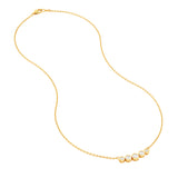 Bezel Set 5 Stone Graduated Diamond Necklace