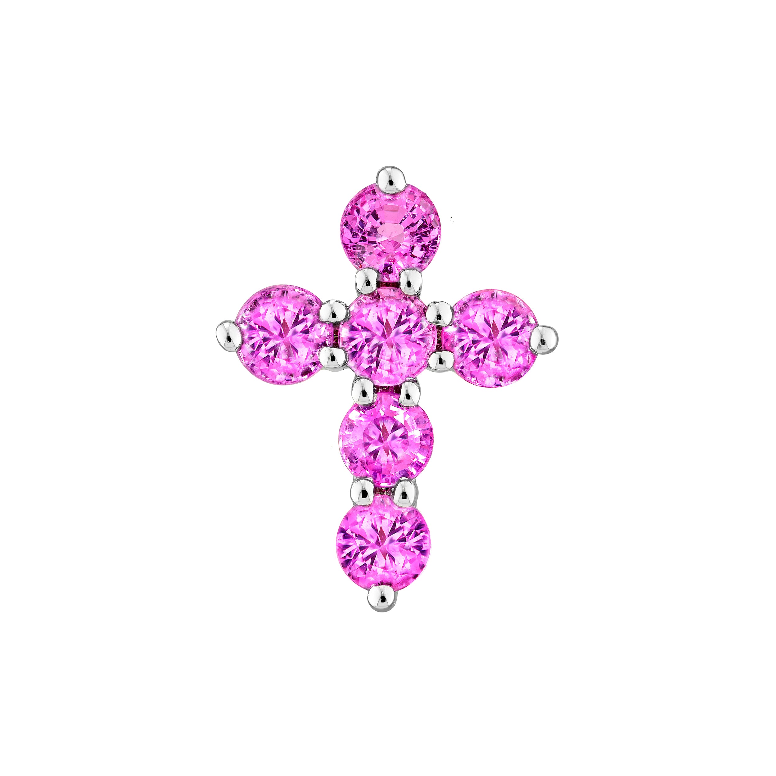 Pink Sapphire Stone Cross Pendant