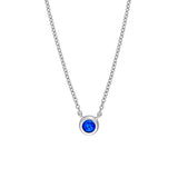 3mm Sapphire Stone Bezel Necklace