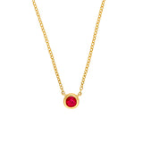 3mm Rnd Ruby Bezel Adj Necklace