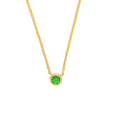 3mm Tsavorite Stone Bezel Necklace