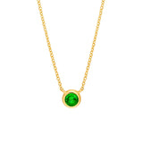 4mm Tsavorite Stone Bezel Necklace
