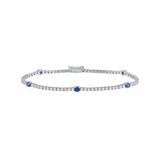 Sapphire & Diamond Station Bracelet