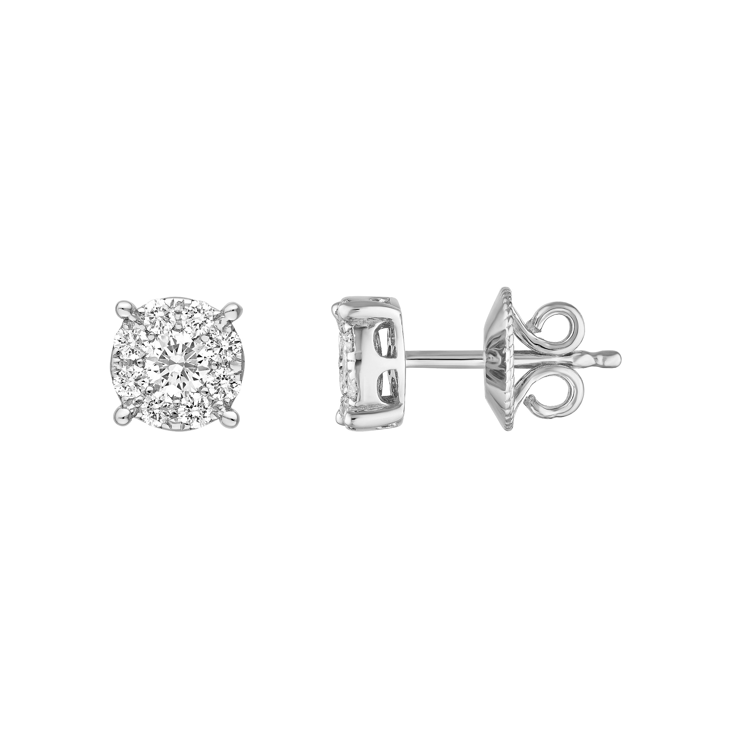 3/4tcw Round Diamond Stud Earrings